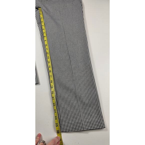 Loft size 8 gingham black white business career casual pants EUC straight leg - Picture 8 of 8
